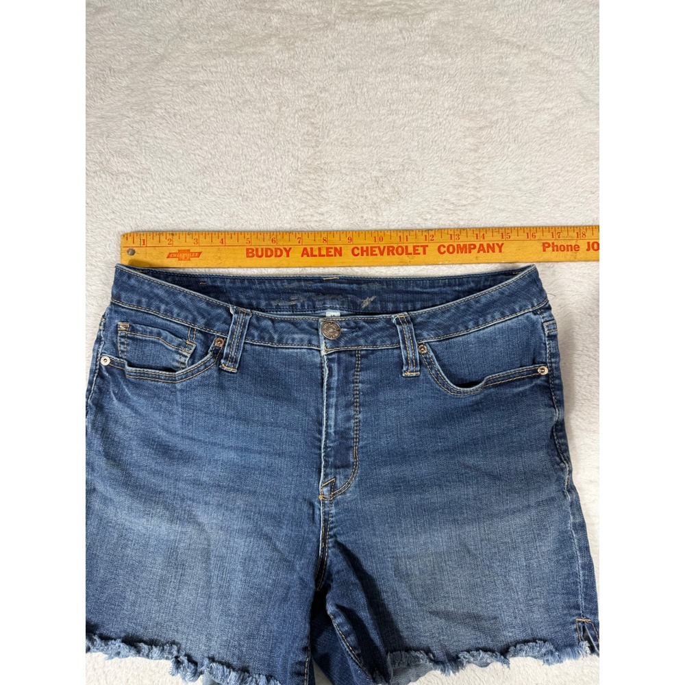 Seven7 Denim Shorts Womens 10 Blue Excellent Frayed Raw Hem Casual Cutoffs - Picture 3 of 10